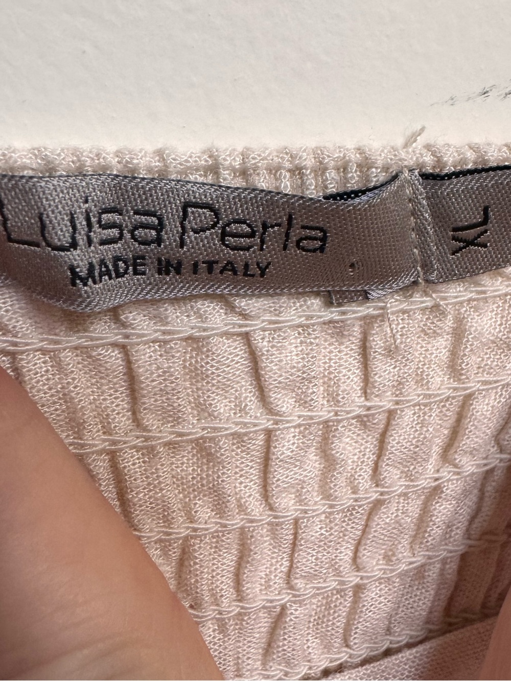 Luisa Perla Cream Linen Blend Tiered Maxi Sundress with Pockets. Size XL - Picture 9 of 10